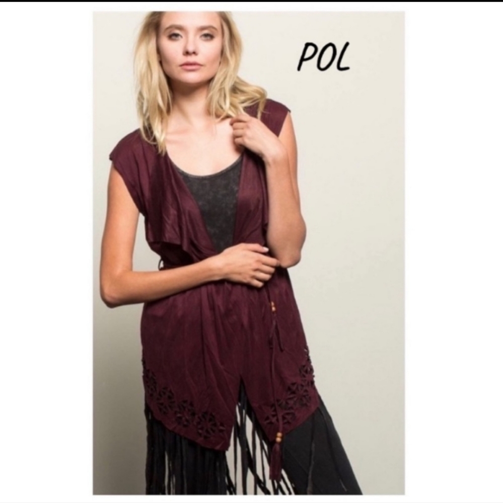 POL Burgundy vest